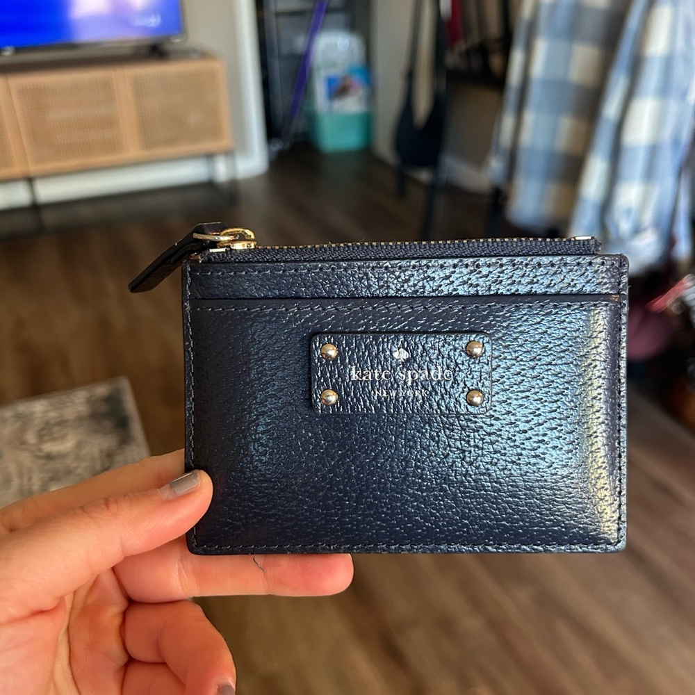 Kate Spade Navy Leather Card Holder